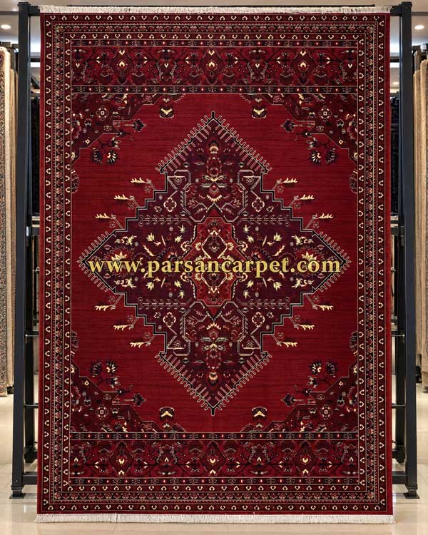 فرش 700 شانه سنتی بلوچی کد 7010 قرمز لاکی