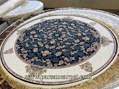 قیمت خرید فرش ماشینی دایره ای شکل طرح افشان