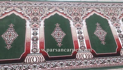 قیمت عمده فرش سجاده ای ارزان بی سی اف سبز