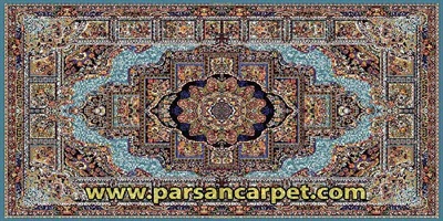 پشتی فرش ماشینی طرح حوض نقره ای