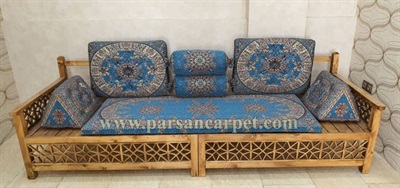 پشتی خلیجی درجه یک ترمه یزد آبی