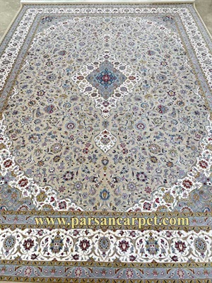 خرید فرش 1200 شانه طرح کاشان بژ