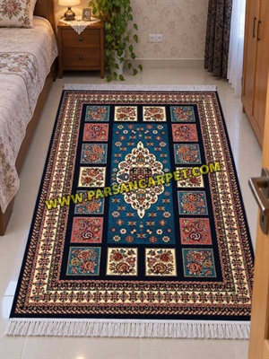 گلیم فرش ماشینی سنتی طرح خشتی جدید کد 506