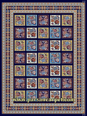 گلیم ماشینی پالت سرمه ای جدید – گلیم خشک طرح خشتی 