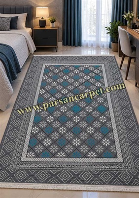 گلیم فرش مدرن آبی کد 115