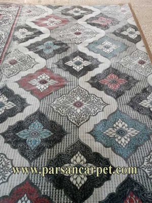 خرید گلیم فرش مدرن طوسی کاشان کد 3508