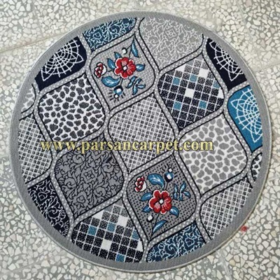 خرید عمده گلیم گرد درجه یک 6 رنگ پالت طوسی
