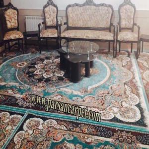 فرش آبی طرح مانا