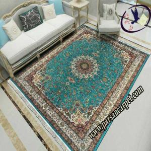 فرش آبی اطلسی کاشان