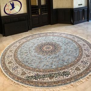 فرش آبی گرد