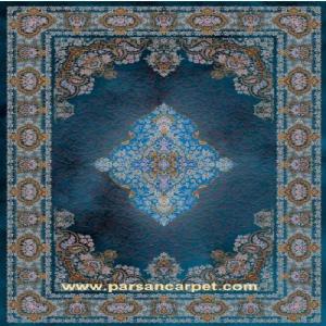 فرش 1200 شانه چاپی آبی تیره اکریلیک