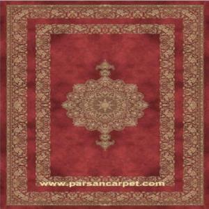 فرش 1200 شانه قرمز لاکی چاپی کف ساده