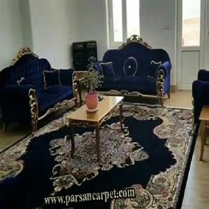 فرش سرممه ای رنگ کاشان طرح الی