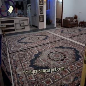 فرش سرمه ای طرح حوض نقره ای