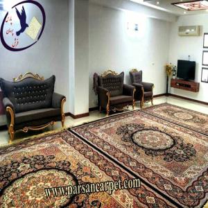 فرش سرمه ای طرح رویال