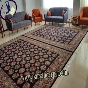 فرش سرمه ای رنگ افشان ستاره