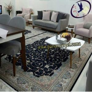 فرش طرح افشان اسلیمی سورمه ای