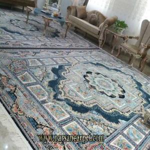 فرش طرح حوض نقره سورمه ای