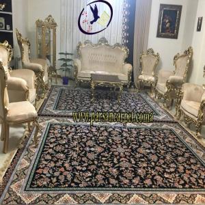 فرش طرح دانژه سورمه ای