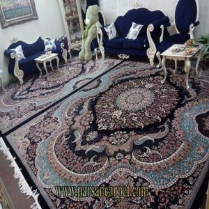 فرش طرح سوگند سورمه ای 700 شانه