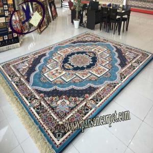 فرش طرح ناردون آبی فیروزه ای
