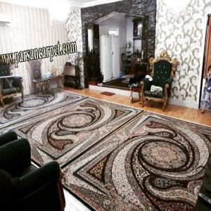 فرش طرح کهکشان سورمه ای هزار شانه