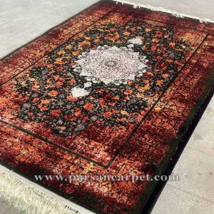 فرش طرح ترک وینتیج مشکی قرمز