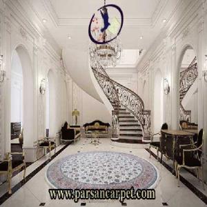 فرش گرد 1200 شانه افشان کرم