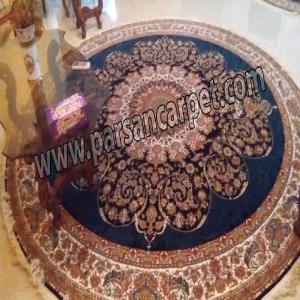 فرش گرد سرمه ای