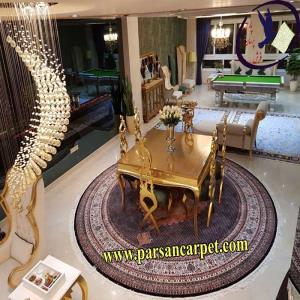 فرش گرد طرح ماهی کاشان