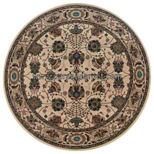 فرش گرد 1200 شانه کرم رنگ