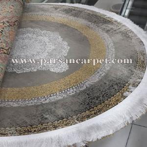 فرش گرد 1200 شانه طوسی پتینه وینتیج