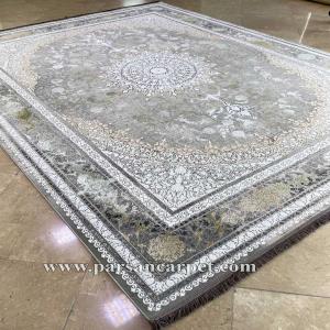 فرش نایین نقره ای وینتیج کهنه نما