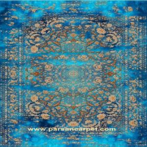 فرش وینتیج 1200 شانه چاپی اکریلیک آبی