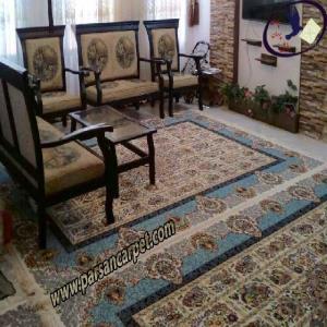 فرش 700 شانه طرح خشتی کرم