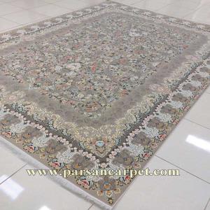 فرش 1200 شانه کاشان مدل افشان طوسی