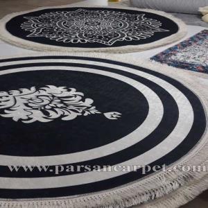 فرشینه دایره سفید مشکی