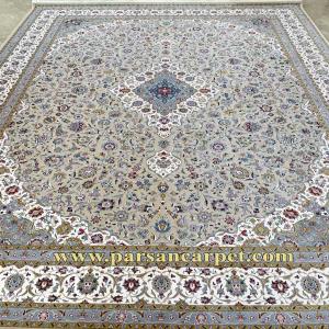 فرش 1200 شانه بژ طرح کاشان