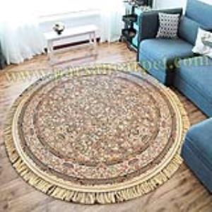 فرش گرد 1200 شانه کاشان مدل افشان