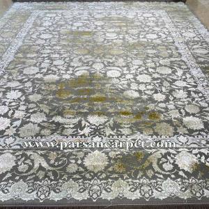 فرش ماشینی 1200 شانه پتینه طرح مارال سبز