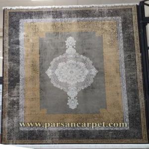 فرش 1200 شانه مدل هانا طوسی وینتیج طلاکوب