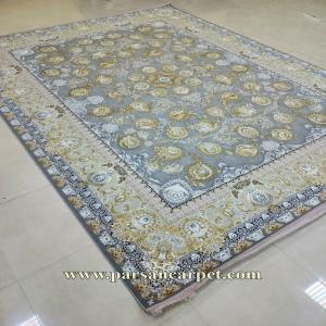 فرش 1200 شانه گل برجسته نقره ای کد 206