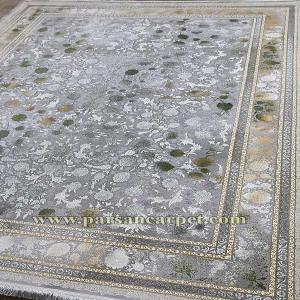 فرش 1200 شانه طوسی پالت سبز مدل شهرزاد