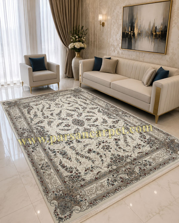 فرش 1200 شانه ارغوان کرم