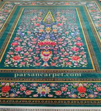 فرش ماشینی سایز بزرگ 1200 شانه اکریلیک چاپی رنگ کله غازی