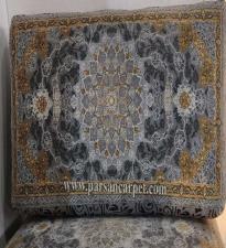کارگاه پشتی فرش ماشینی برجسته طوسی لایت