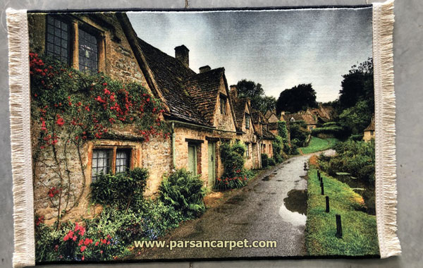 تابلو فرش ماشینی منظره کاشان