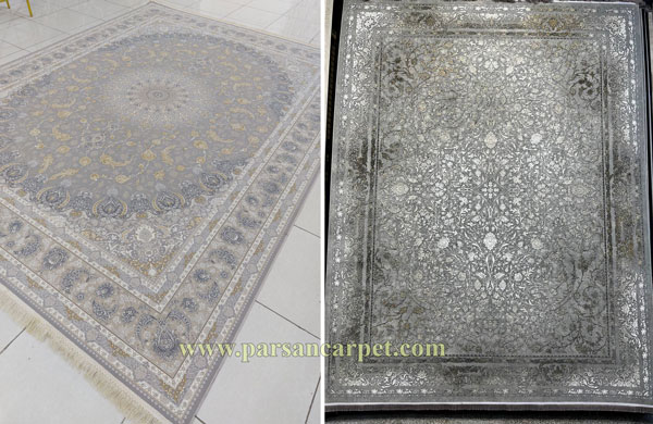 خرید فرش 1200 شانه طوسی کاشان