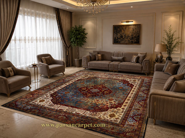 فرش 1200 شانه پتینه کاشان ادیبان